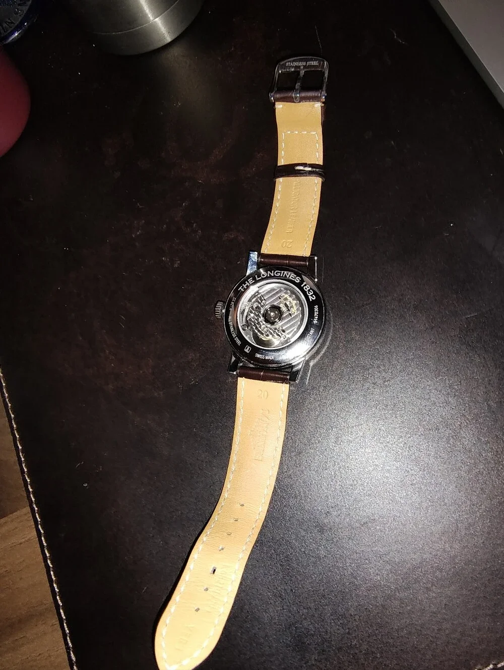 Longines Men's 1832 Heritage Beige Dial Watch with Brown Leather Strap 40mm